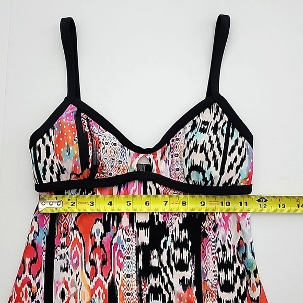 Seafolly Beach Women's Gypsy Nectarine Tankini Top White Pink Black Trim 6 - Picture 14 of 16